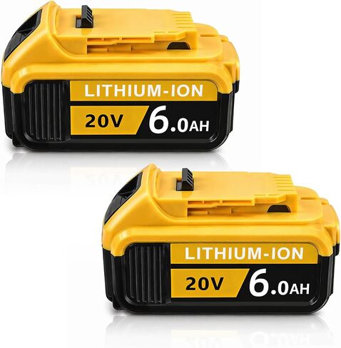 2 Pack 6Ah Replacement Battery for Dw 20V MAX Battery, 20 Volt Batteries Compatible with Dw 20V Tools DCB200 DCB201 DCB202 DCB203 DCB204 DCB206 DCB210 Series Power Tools Lightweight in Kuwait