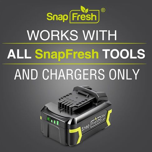 SnapFresh 20V 5.0Ah Battery(Not Works with Other Brands), Battery Support Fast Charging(BBT-DC50A) in Kuwait