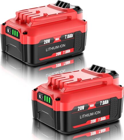 Upgraded 2-Pack 7.0Ah Replacement for Craftsman 20V Battery, Compatible with Craftsman V20 Battery CMCB202 CMCB202-2 CMCB204 CMCB205 Cordless Power Tools in Kuwait