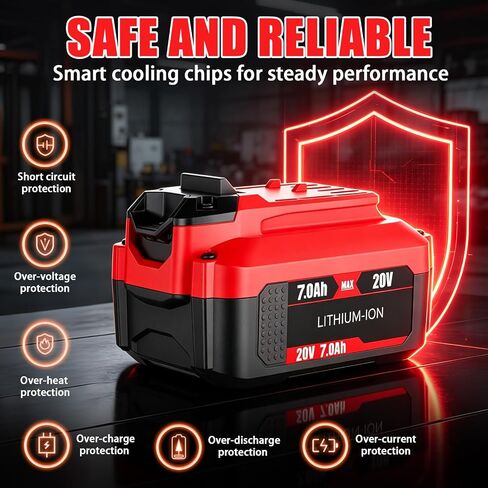 Upgraded 2-Pack 7.0Ah Replacement for Craftsman 20V Battery, Compatible with Craftsman V20 Battery CMCB202 CMCB202-2 CMCB204 CMCB205 Cordless Power Tools in Kuwait