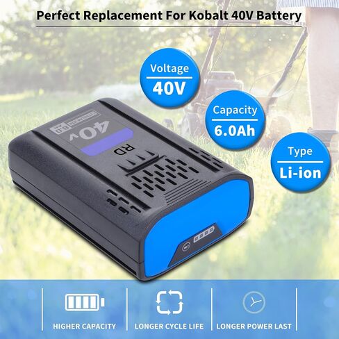 Replacement for Kobalt 40V Battery 6.0Ah KB2540C-06 KB-540-06 KB440-06‎ KB240-06 KB640-03 KB440-03 KB240C-06 KB640-06 KB245-06 KB540-06 KB540C-06 Compatible with Kobalt 40 Volt Cordless Power Tools in Kuwait