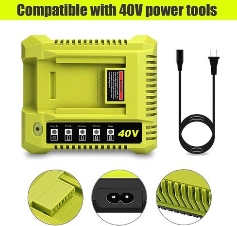 40V Fast Charger OP401 Compatible with Ryobi 40V 6Ah OP40601 OP40602 5.0Ah OP4050A 2.6Ah 2.0Ah OP40201 7.5Ah OP4075 4.0Ah OP4040 OP40404 Lithium Battery Charger OP401 OP403 OP404 OP406 OP407A in Kuwait