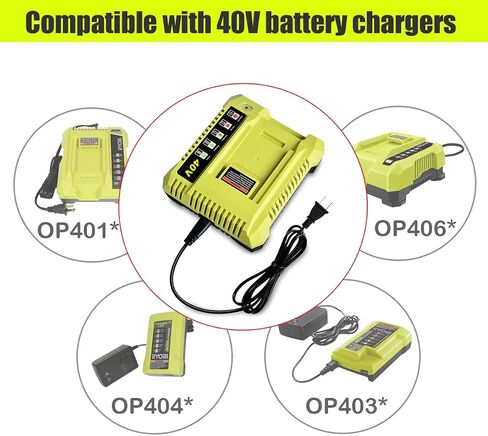 40V Fast Charger OP401 Compatible with Ryobi 40V 6Ah OP40601 OP40602 5.0Ah OP4050A 2.6Ah 2.0Ah OP40201 7.5Ah OP4075 4.0Ah OP4040 OP40404 Lithium Battery Charger OP401 OP403 OP404 OP406 OP407A in Kuwait