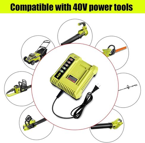 40V Fast Charger OP401 Compatible with Ryobi 40V 6Ah OP40601 OP40602 5.0Ah OP4050A 2.6Ah 2.0Ah OP40201 7.5Ah OP4075 4.0Ah OP4040 OP40404 Lithium Battery Charger OP401 OP403 OP404 OP406 OP407A in Kuwait