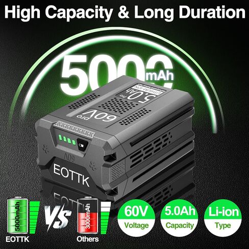 EOTTK Upgraded 5000mAh Replacement for Greenworks 60V Battery | compatible with greenworks pro 60v LB60A00 LB60A01 LB60A02 LB60A03 cordless tools in Kuwait