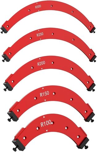5Pcs Round Corner Radius Template, Aluminum Alloy Radius Jig Router Template for Woodworking, Arc Cutting Auxiliary Tool, Corner Positioning Jig, R100 R150 R200 R250 R300 in Kuwait