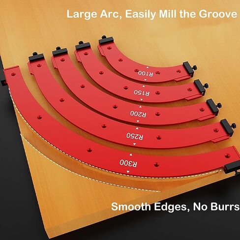 5Pcs Round Corner Radius Template, Aluminum Alloy Radius Jig Router Template for Woodworking, Arc Cutting Auxiliary Tool, Corner Positioning Jig, R100 R150 R200 R250 R300 in Kuwait