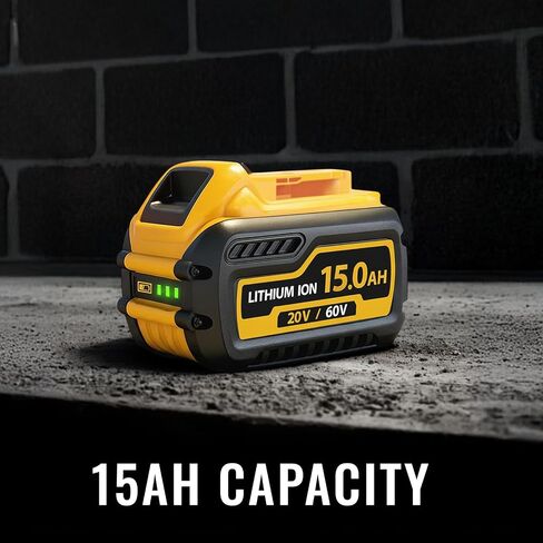 2 Packs 15Ah Battery Compatible with Dewalt 60V Battery DCB615, DCB609, DCB606, High Capacity Lithium Ion Batteries Compatible with Dewalt 20V/60V Tool, Long Runtime, LED Indicator in Kuwait