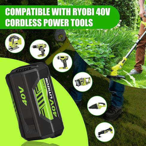 2 Packs Upgraded to 7.5Ah Replacement for Ryobi 40V Battery Compatible with Ryobi 40 Volt Lithium ion Battery OP4075A OP40601 OP40602 OP4040 OP40404(Green) in Kuwait