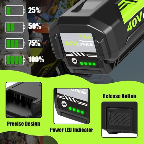 2 Packs Upgraded to 7.5Ah Replacement for Ryobi 40V Battery Compatible with Ryobi 40 Volt Lithium ion Battery OP4075A OP40601 OP40602 OP4040 OP40404(Green) in Kuwait