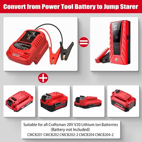 Jump Starter Adapter for Craftsman 20V Battery,for Car 12V Battery,Upgraded Version Starter in Kuwait