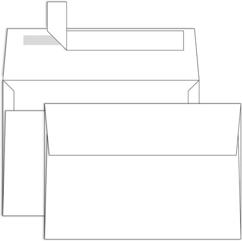 Ohuhu A7 Printable White 5x7 Envelopes 100 Pack - Quick Self Seal, for 5x7 Cards, Perfect for Christmas Cards, Weddings, Invitations, Photos, Graduation, Baby Shower, 5.25 x 7.25 inches in Kuwait