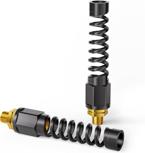 TAILONZ PNEUMATIC 3/8" Reusable Air Hose Fitting, Solid Brass Swivel Connector 1/4" FNPT with Bend Restrictor for Air Compressor Hose Repair in Kuwait