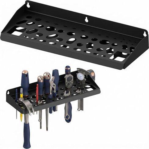 51 Hole Wall Tool Rack Metal Screwdriver Organizer | 51-hole metal tool rack for screwdrivers, pliers, wrenches, wall mount garage workshop storage, heavy duty organizer in Kuwait
