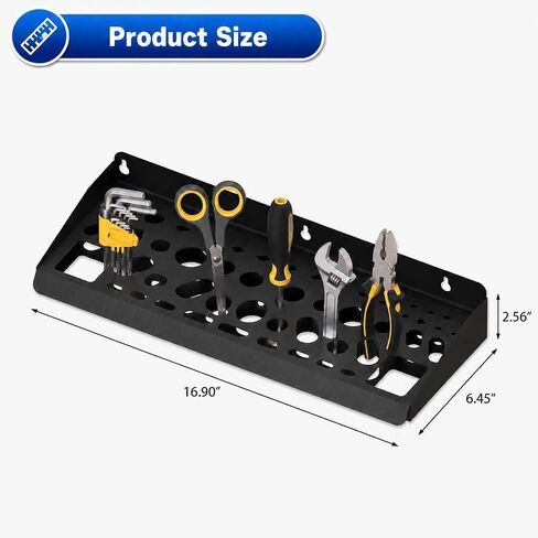 51 Hole Wall Tool Rack Metal Screwdriver Organizer | 51-hole metal tool rack for screwdrivers, pliers, wrenches, wall mount garage workshop storage, heavy duty organizer in Kuwait