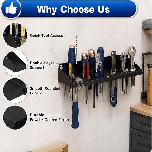 51 Hole Wall Tool Rack Metal Screwdriver Organizer | 51-hole metal tool rack for screwdrivers, pliers, wrenches, wall mount garage workshop storage, heavy duty organizer in Kuwait