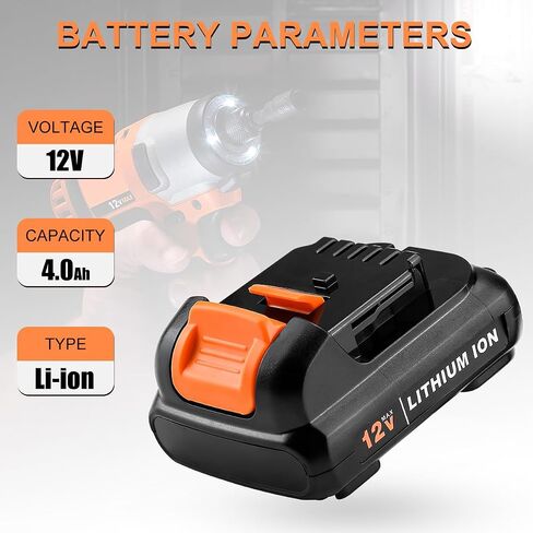 2 Pack 4.0Ah Replacement Battery for Dewalt DCB120 12V MAX | Compatible with DCB121 DCB123 DCB122 DCB124 DCB125 DCB127 Lithium Battery Pack, Low Self-Discharge in Kuwait