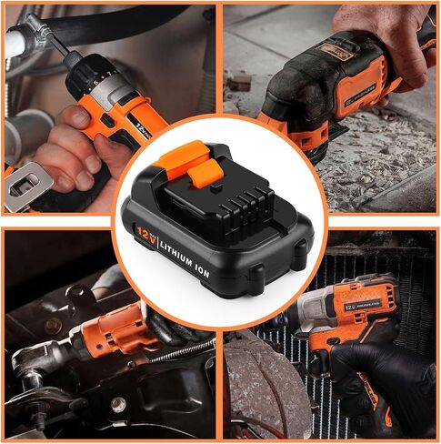 2 Pack 4.0Ah Replacement Battery for Dewalt DCB120 12V MAX | Compatible with DCB121 DCB123 DCB122 DCB124 DCB125 DCB127 Lithium Battery Pack, Low Self-Discharge in Kuwait