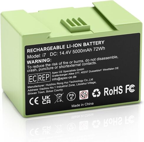 5000mAh i7 Replacement Battery for iRobot Roomba e and i Series, 14.4V ABL-D Large Capacity Battery Compatible with i7+ i8 i6 i4 i3 i7158 J7 7150 7550 and e5 e6 e5150 e5152 e6198 in Kuwait