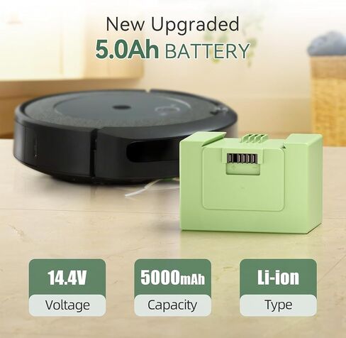 5000mAh i7 Replacement Battery for iRobot Roomba e and i Series, 14.4V ABL-D Large Capacity Battery Compatible with i7+ i8 i6 i4 i3 i7158 J7 7150 7550 and e5 e6 e5150 e5152 e6198 in Kuwait
