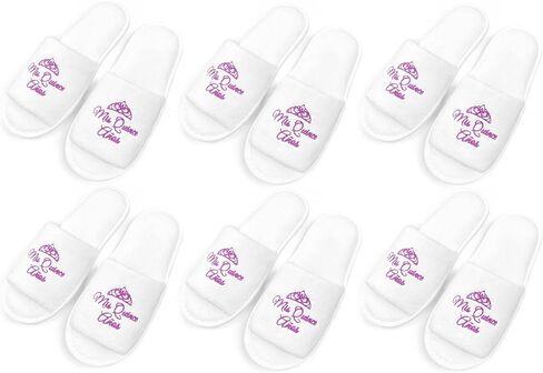 Letras españolas "Mis Quince Anos" Printed Slippers, Lightweight And Soft Sole Open Toe Cozy Indoor Flats, Perfect For Teenage Girls 15th Birthday Party, for Daughters, Best Friends, Girlfriends - 6 Pairs Pack One Size in Kuwait