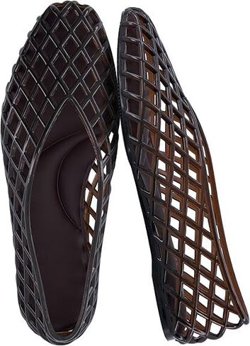 Women Modern Lattice Ballet Flats, Comfortable Slip On Pointed Toe Womens Jelly Shoes in Kuwait