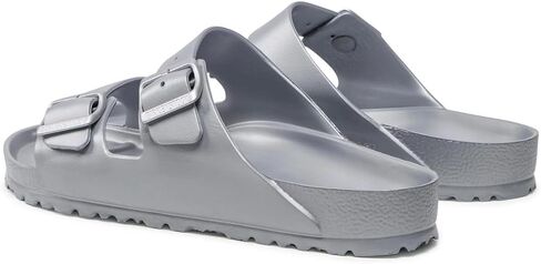 Birkenstock Unisex Arizona EVA Sandal, Metallic Silver 2, 45 Regular/12-12.5 Men in Kuwait