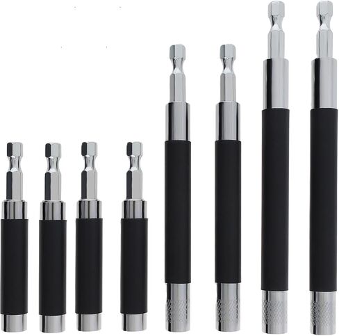ChgImposs Drill Bit Holder Scalable 8PCS/Set, 3.15"/4.7"/5.5"(80/120/140mm) Magnetic Drill Bit Extension, Adjustable Magnetic Screwdriver Bit Holders 1/4" Hex, Drill Extension Bit Holder in Kuwait