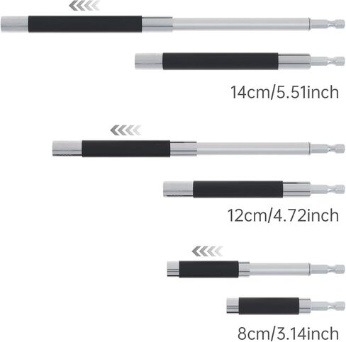 ChgImposs Drill Bit Holder Scalable 8PCS/Set, 3.15"/4.7"/5.5"(80/120/140mm) Magnetic Drill Bit Extension, Adjustable Magnetic Screwdriver Bit Holders 1/4" Hex, Drill Extension Bit Holder in Kuwait