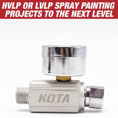 LAUCO KOTA HVLP/LVLP Spray Gun Air Regulator with Pressure Gauge and Air Flow Control ¼-inch NPT Diaphragm Type in Line Regulator for Air Compressor 24578 in Kuwait