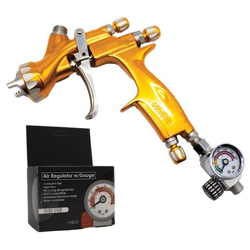 LAUCO KOTA HVLP/LVLP Spray Gun Air Regulator with Pressure Gauge and Air Flow Control ¼-inch NPT Diaphragm Type in Line Regulator for Air Compressor 24578 in Kuwait
