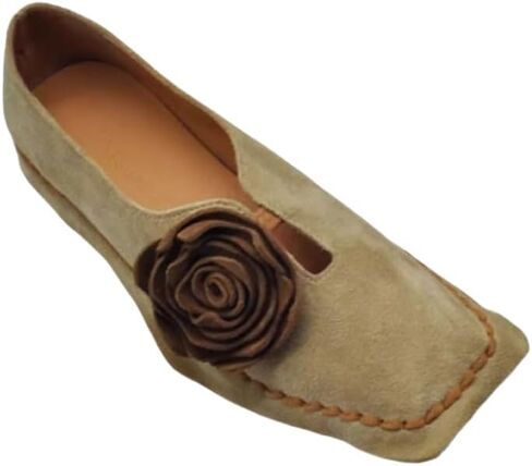 Women's Flat Flower Accessory Platform Shoes for Daily wear and Casual outings, Suitable for Shopping. in Kuwait