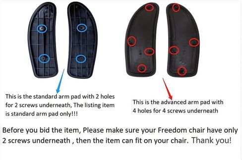 Vinyl Arm Pads Caps for Humanscale Freedom Office Chair, Only Available for Standard Arm (Height Adjustable), Can Not Fit The Advanced Arm, Black, 1 Pair. in Saudi Arabia