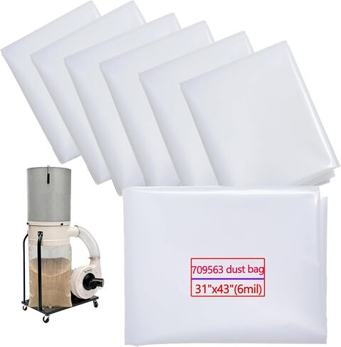 5-Pack Dust Collector bags19.5" Dia 70-gallon Lower Dust Collection Bag | 6-Mil Heavy-Duty Clear Dust Collector Bottom Bag Fits Grizzly JET DC-1100VX DC-1200VX Central Machinery Delta Wen DC1300 in Kuwait