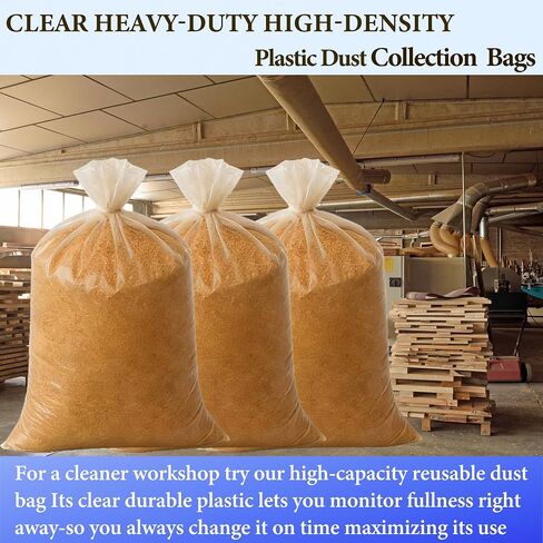 5-Pack Dust Collector bags19.5" Dia 70-gallon Lower Dust Collection Bag | 6-Mil Heavy-Duty Clear Dust Collector Bottom Bag Fits Grizzly JET DC-1100VX DC-1200VX Central Machinery Delta Wen DC1300 in Kuwait