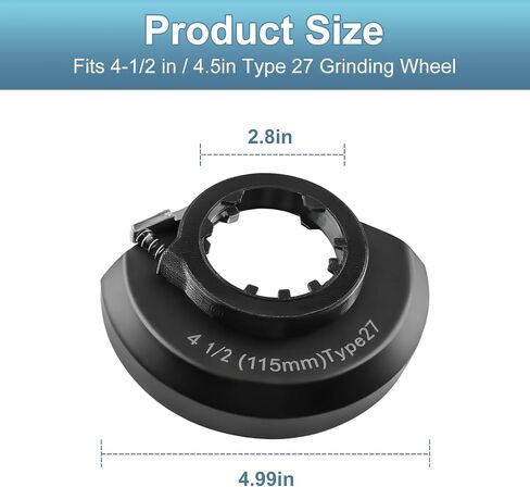Compatible 4.5" Type 27 Guard Assembly for Milwaukee Angle Grinder | For 6140-30,6140-33,6148-30,2680-20, for paddle/slide switch cordless cutter, durable metal safety guard replacement part in Kuwait