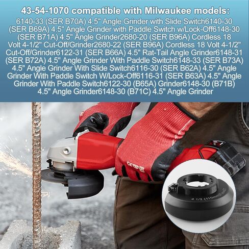 Compatible 4.5" Type 27 Guard Assembly for Milwaukee Angle Grinder | For 6140-30,6140-33,6148-30,2680-20, for paddle/slide switch cordless cutter, durable metal safety guard replacement part in Kuwait