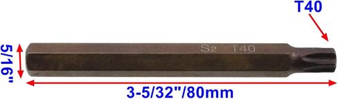 T40 Torx Screwdriver Bit Set 6 Point Star Bits with 5/16" Hex Shank Star Screwdriver Kit Tools -10pcs in Kuwait