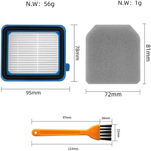Vacuum Cleaner Filter Replacement Set for Electrolux for Q7 Q8 WQ61 WQ71 WQ81 Series Washable Filter Elements with Cleaning Brush and Sponges for Dust Collection(2 PACK) in Kuwait