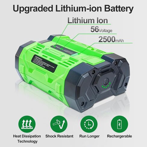 DTK Battery Replacement for EGO 56V Battery 2.5Ah Batteries Compatible with BA1400T BA2800 BA4200T BA5600T Lightweight and Easy to Carry 2Packs in Kuwait