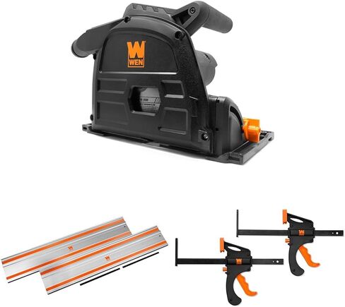 WEN 10-Amp 6.5-Inch Plunge Cut Sidewinder Circular Track Saw with 110-Inch Track Saw Track Guide Rail and Clamps (CT1065, CT9110, CT992F) in Kuwait