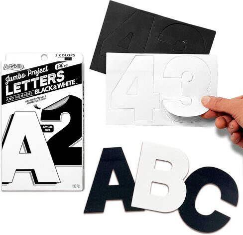 ArtSkills Jumbo 4" Sticky Primary Color Poster Letters and Numbers, 190 Pieces in Saudi Arabia