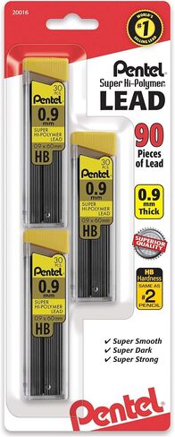 أربطة تحكم من Pentel® Super Hi-Polymer®، 0.9 مم، HB، 30 سلسلة لكل أنبوب، عبوة من 3 أنابيب in Kuwait