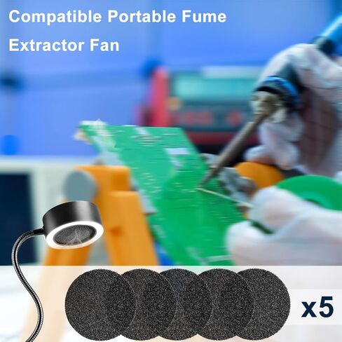 Carbon Filter Compatible with SainSmart/Toolour Portable Fume Extractor | Replacement Fan Carbon Filter, Magnetic Solder Smoke Absorber for Soldering Filter, 5 pcs in Kuwait