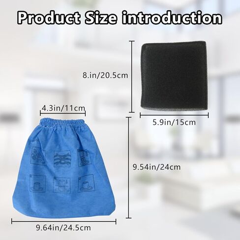 VRC51 Filter Replacement Kit for Vacmaster 4 gallon vac VQ407S, VF408 - Includes Cloth and Foam Filter in Kuwait
