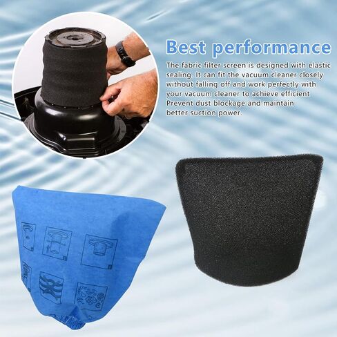 VRC51 Filter Replacement Kit for Vacmaster 4 gallon vac VQ407S, VF408 - Includes Cloth and Foam Filter in Kuwait