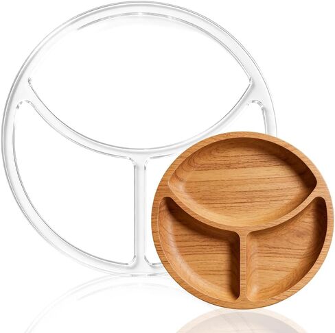 Round Divided Tray Router Template Woodworking Drawing Inlay Templates 4 Compartment Plate Clear Acrylic Template for DIY in Kuwait