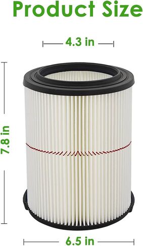 Filters Replaces CMXZVBE38754+ CMXZVBE38773 Craftsman Filter, Replaces # 009-38754 Red Stripe Filter, Fits 5 6 8 9 12 14 16 20 gallon CRAFTSMAN Shop Vacuums with 2*Foam Sleeve in Kuwait