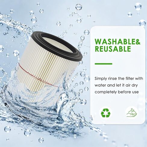 Filters Replaces CMXZVBE38754+ CMXZVBE38773 Craftsman Filter, Replaces # 009-38754 Red Stripe Filter, Fits 5 6 8 9 12 14 16 20 gallon CRAFTSMAN Shop Vacuums with 2*Foam Sleeve in Kuwait