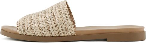 Soda Fate ~ Women Round Toe Single Band Raffia Slide Sandals in Kuwait